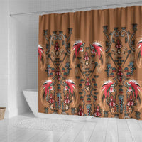 Terracotta Bird of Batik Papua Shower Curtain Exotic Natural Wealth of Papua - Polynesian Pride