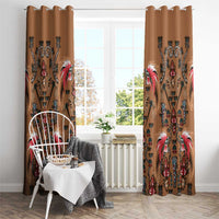 Terracotta Bird of Batik Papua Window Curtain Exotic Natural Wealth of Papua - Polynesian Pride