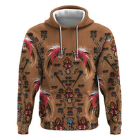 Terracotta Bird of Batik Papua Zip Hoodie Exotic Natural Wealth of Papua - Polynesian Pride