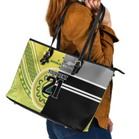 Custom Cricket AUNZ Spirit Leather Tote Bag Aussie New Zealand Retro Edition - Polynesian Pride