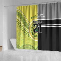 Custom Cricket AUNZ Spirit Shower Curtain Aussie New Zealand Retro Edition - Polynesian Pride