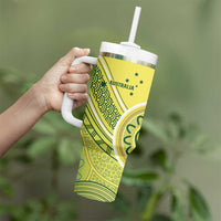 Custom Cricket AUNZ Spirit Tumbler With Handle Aussie New Zealand Retro Edition - Polynesian Pride