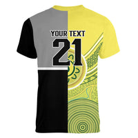 Custom Cricket AUNZ Spirit Women V-Neck T-Shirt Aussie New Zealand Retro Edition - Polynesian Pride