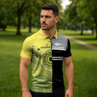 Custom Cricket AUNZ Spirit Zipper Polo Shirt Aussie New Zealand Retro Edition - Polynesian Pride