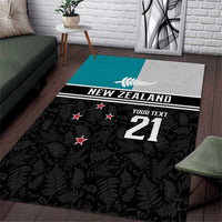 Custom NZ Cricket Pride Area Rug Silver Fern Fan Supporter Apparel - Polynesian Pride