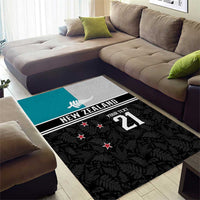 Custom NZ Cricket Pride Area Rug Silver Fern Fan Supporter Apparel - Polynesian Pride