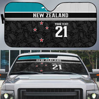Custom NZ Cricket Pride Auto Sun Shade Silver Fern Fan Supporter Apparel - Polynesian Pride