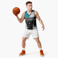 Custom NZ Cricket Pride Basketball Jersey Silver Fern Fan Supporter Apparel - Polynesian Pride