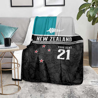 Custom NZ Cricket Pride Blanket Silver Fern Fan Supporter Apparel - Polynesian Pride