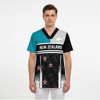 Custom NZ Cricket Pride Scrub Top Silver Fern Fan Supporter Apparel - Polynesian Pride