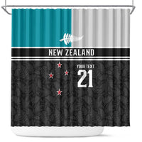 Custom NZ Cricket Pride Shower Curtain Silver Fern Fan Supporter Apparel - Polynesian Pride