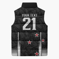 Custom NZ Cricket Pride Sleeveless Puffer Jacket Silver Fern Fan Supporter Apparel - Polynesian Pride