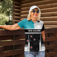 Custom NZ Cricket Pride Women Polo Shirt Silver Fern Fan Supporter Apparel - Polynesian Pride