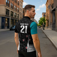 Custom NZ Cricket Pride Zipper Polo Shirt Silver Fern Fan Supporter Apparel - Polynesian Pride