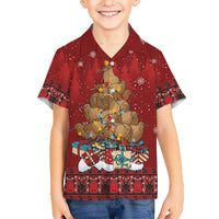 Funny Kiwi Bird Xmas Tree Family Matching Long Sleeve Bodycon Dress and Hawaiian Shirt New Zealand Tribal Christmas Spirit - Polynesian Pride