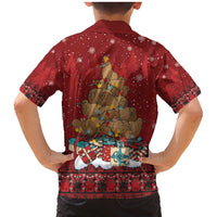 Funny Kiwi Bird Xmas Tree Family Matching Mermaid Dress and Hawaiian Shirt New Zealand Tribal Christmas Spirit - Polynesian Pride