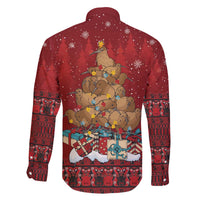 Funny Kiwi Bird Xmas Tree Family Matching Off The Shoulder Long Sleeve Dress and Hawaiian Shirt New Zealand Tribal Christmas Spirit - Polynesian Pride