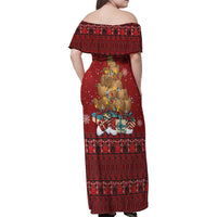 Funny Kiwi Bird Xmas Tree Family Matching Off Shoulder Maxi Dress and Hawaiian Shirt New Zealand Tribal Christmas Spirit - Polynesian Pride