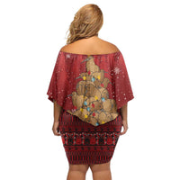 Funny Kiwi Bird Xmas Tree Family Matching Off Shoulder Short Dress and Hawaiian Shirt New Zealand Tribal Christmas Spirit - Polynesian Pride