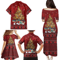Funny Kiwi Bird Xmas Tree Family Matching Puletasi and Hawaiian Shirt New Zealand Tribal Christmas Spirit - Polynesian Pride