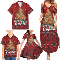Funny Kiwi Bird Xmas Tree Family Matching Summer Maxi Dress and Hawaiian Shirt New Zealand Tribal Christmas Spirit - Polynesian Pride