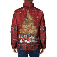 Funny Kiwi Bird Xmas Tree Padded Jacket New Zealand Tribal Christmas Spirit - Polynesian Pride