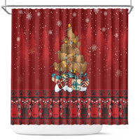 Funny Kiwi Bird Xmas Tree Shower Curtain New Zealand Tribal Christmas Spirit - Polynesian Pride