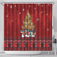 Funny Kiwi Bird Xmas Tree Shower Curtain New Zealand Tribal Christmas Spirit - Polynesian Pride