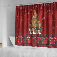 Funny Kiwi Bird Xmas Tree Shower Curtain New Zealand Tribal Christmas Spirit - Polynesian Pride
