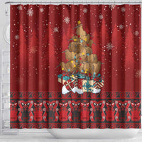 Funny Kiwi Bird Xmas Tree Shower Curtain New Zealand Tribal Christmas Spirit - Polynesian Pride