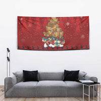 Funny Kiwi Bird Xmas Tree Tapestry New Zealand Tribal Christmas Spirit - Polynesian Pride