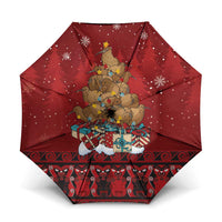 Funny Kiwi Bird Xmas Tree Umbrella New Zealand Tribal Christmas Spirit - Polynesian Pride
