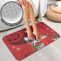 Funny Santa Riding Shark Bathroom Set Polynesian Tribal Christmas Spirit - Polynesian Pride