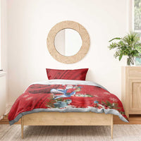 Funny Santa Riding Shark Bedding Set Polynesian Tribal Christmas Spirit - Polynesian Pride