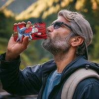 Funny Santa Riding Shark 4 in 1 Can Cooler Tumbler Polynesian Tribal Christmas Spirit - Polynesian Pride