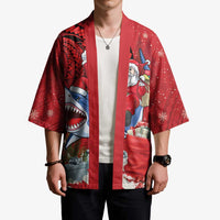 Funny Santa Riding Shark Kimono Polynesian Tribal Christmas Spirit - Polynesian Pride