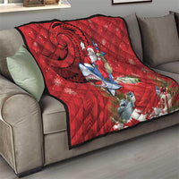 Funny Santa Riding Shark Quilt Polynesian Tribal Christmas Spirit - Polynesian Pride