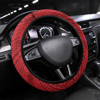Funny Santa Riding Shark Steering Wheel Cover Polynesian Tribal Christmas Spirit - Polynesian Pride