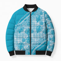 Hawaii Breadfruit Palaka Bomber Puffer Jacket Polu Maile Lei - Polynesian Pride