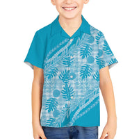 Hawaii Breadfruit Palaka Family Matching Mermaid Dress and Hawaiian Shirt Polu Maile Lei - Polynesian Pride