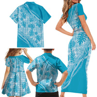 Hawaii Breadfruit Palaka Family Matching Short Sleeve Bodycon Dress and Hawaiian Shirt Polu Maile Lei - Polynesian Pride