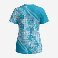 Hawaii Breadfruit Palaka Scrub Top Polu Maile Lei - Polynesian Pride