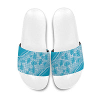 Hawaii Breadfruit Palaka Slide Sandals Polu Maile Lei - Polynesian Pride