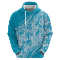 Hawaii Breadfruit Palaka Zip Hoodie Polu Maile Lei - Polynesian Pride