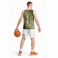 Hawaii Breadfruit Palaka Basketball Jersey Omaomao Maile Lei - Polynesian Pride