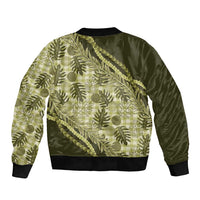Hawaii Breadfruit Palaka Bomber Jacket Omaomao Maile Lei - Polynesian Pride