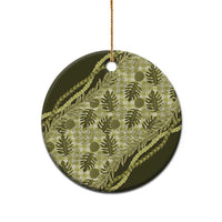 Hawaii Breadfruit Palaka Ceramic Ornament Omaomao Maile Lei - Polynesian Pride