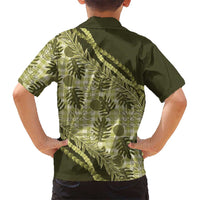 Hawaii Breadfruit Palaka Family Matching Mermaid Dress and Hawaiian Shirt Omaomao Maile Lei - Polynesian Pride