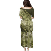 Hawaii Breadfruit Palaka Family Matching Puletasi and Hawaiian Shirt Omaomao Maile Lei - Polynesian Pride