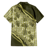 Hawaii Breadfruit Palaka Family Matching Tank Maxi Dress and Hawaiian Shirt Omaomao Maile Lei - Polynesian Pride